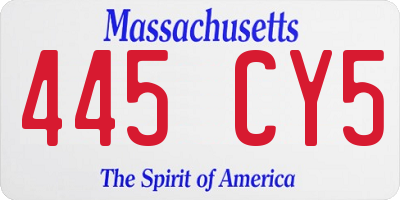 MA license plate 445CY5