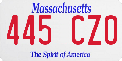 MA license plate 445CZ0