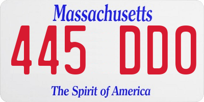 MA license plate 445DD0