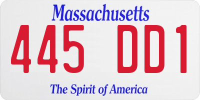 MA license plate 445DD1