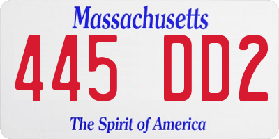 MA license plate 445DD2