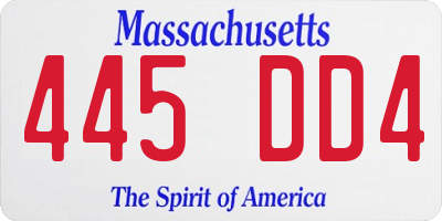 MA license plate 445DD4