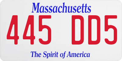 MA license plate 445DD5