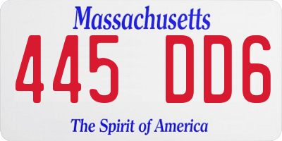 MA license plate 445DD6