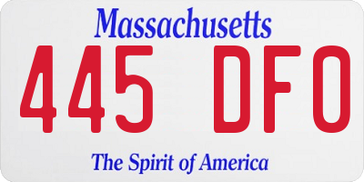 MA license plate 445DF0