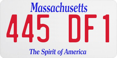 MA license plate 445DF1