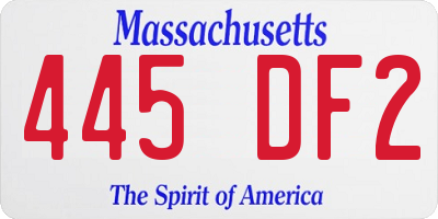 MA license plate 445DF2