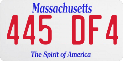 MA license plate 445DF4