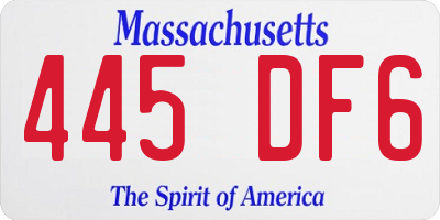 MA license plate 445DF6
