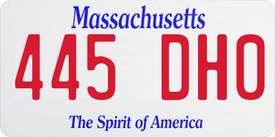 MA license plate 445DH0