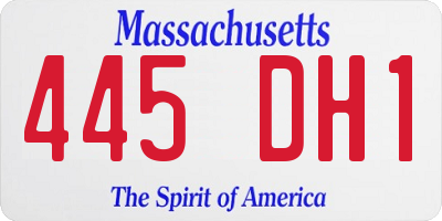 MA license plate 445DH1