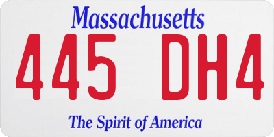 MA license plate 445DH4