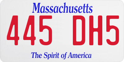 MA license plate 445DH5