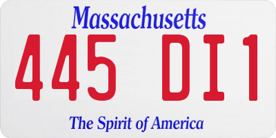 MA license plate 445DI1