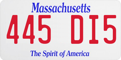 MA license plate 445DI5