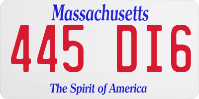 MA license plate 445DI6