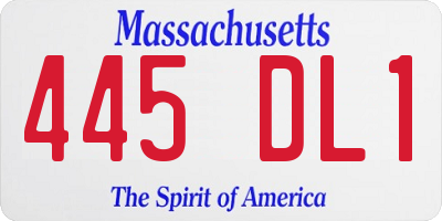 MA license plate 445DL1