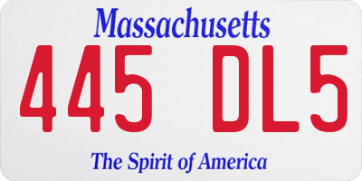 MA license plate 445DL5