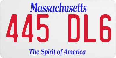 MA license plate 445DL6