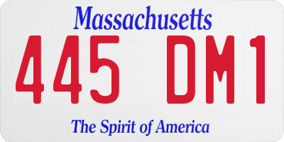 MA license plate 445DM1