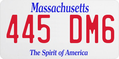 MA license plate 445DM6
