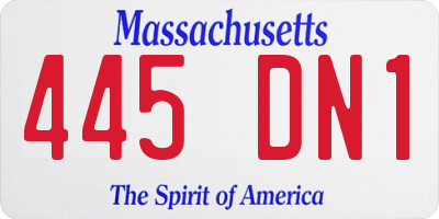 MA license plate 445DN1
