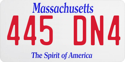 MA license plate 445DN4