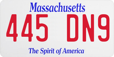 MA license plate 445DN9