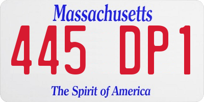 MA license plate 445DP1
