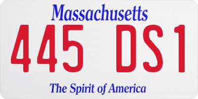 MA license plate 445DS1