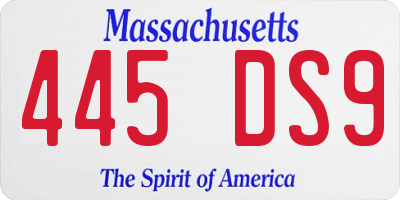 MA license plate 445DS9