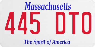 MA license plate 445DT0