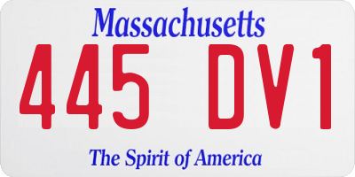 MA license plate 445DV1