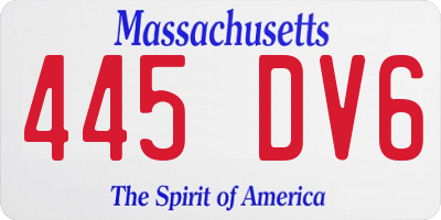 MA license plate 445DV6