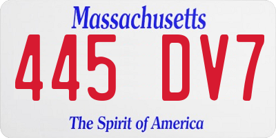 MA license plate 445DV7