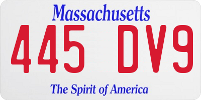 MA license plate 445DV9