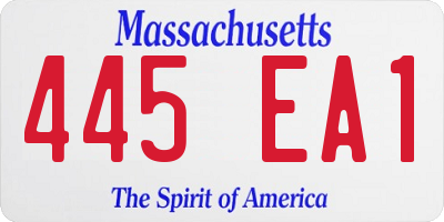 MA license plate 445EA1