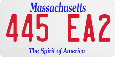 MA license plate 445EA2