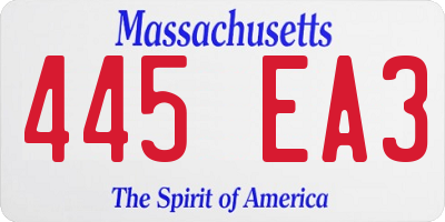 MA license plate 445EA3