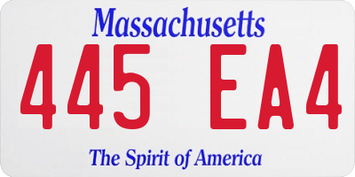 MA license plate 445EA4