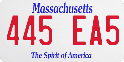 MA license plate 445EA5