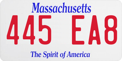 MA license plate 445EA8