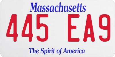 MA license plate 445EA9
