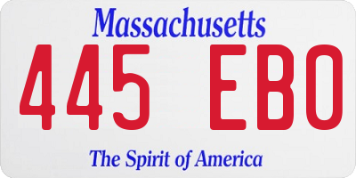 MA license plate 445EB0
