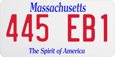 MA license plate 445EB1