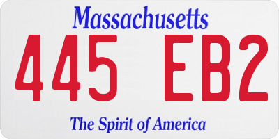 MA license plate 445EB2