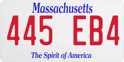MA license plate 445EB4
