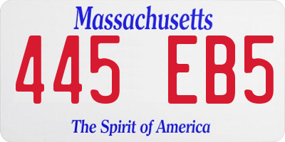 MA license plate 445EB5