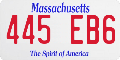 MA license plate 445EB6