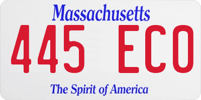 MA license plate 445EC0